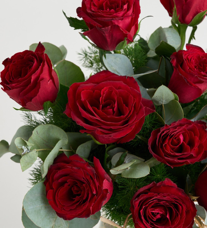 Paşabahçe Vazoda 15'li Kırmızı Gül